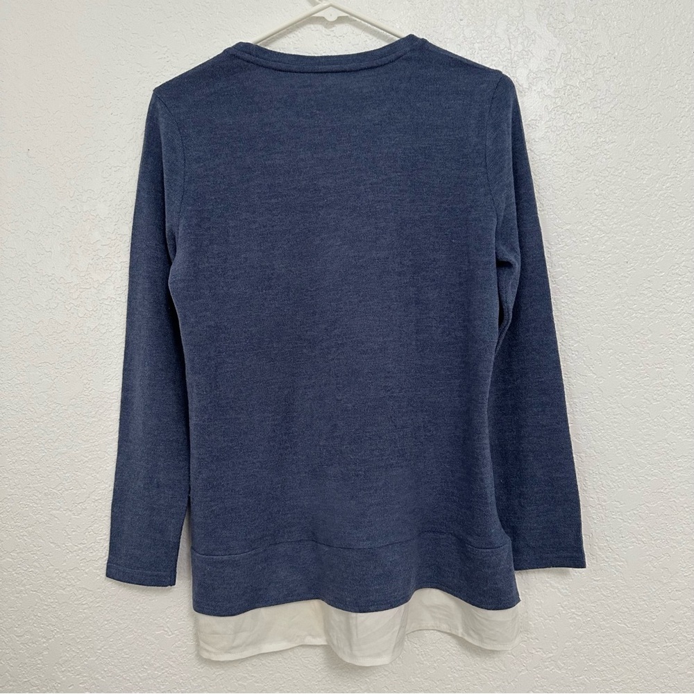 Womens Navy Blue Layered Sweatshirt - Picture 2 of 10